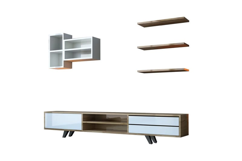 Seyra Tv-stativ 45 cm - Vit/Ek - Möbler - Tv möbel & mediamöbel - TV-möbelset