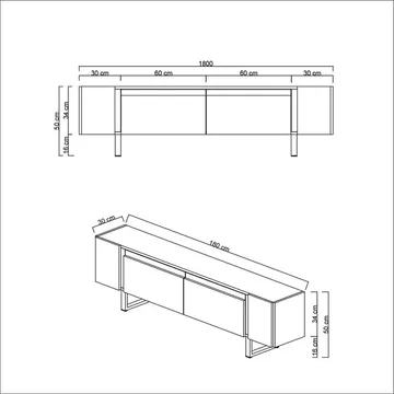 Sozi Tv-bänk 180 cm - Svart - Möbler - Tv möbel & mediamöbel - TV bänk & mediabänk