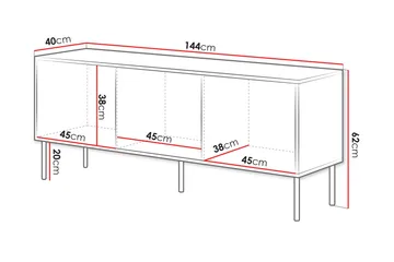 Stintino Tv-bänk 144x40 cm - Beige/Brun - Möbler - Tv möbel & mediamöbel - TV bänk & mediabänk