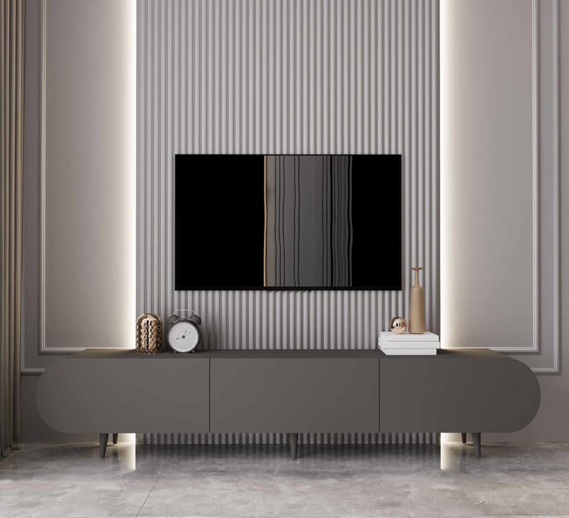 Svelor TV-bänk 180x49x30 cm - Grå - Möbler - Tv möbel & mediamöbel - TV bänk & mediabänk