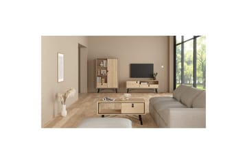 Tadami Golvstående TV-bänk 150 cm med Förvaring i Ljust Trä - Ljusbrun - Möbler - Tv möbel & mediamöbel - TV bänk & mediabänk