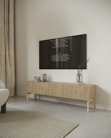 Takayo Golvstående Tv Bänk 175 cm med Förvaring i Ek - Beige - Möbler - Tv möbel & mediamöbel - TV bänk & mediabänk