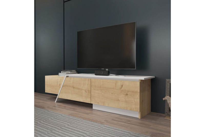 Tavros Tv-bänk 180 cm - Ek/Vit - Möbler - Tv möbel & mediamöbel - TV bänk & mediabänk