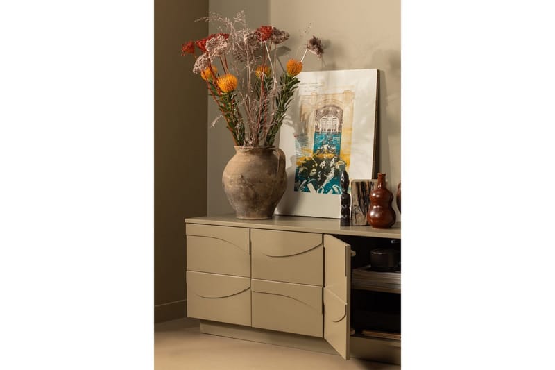 Teo Golvstående TV-bänk 180 cm med Förvaring i Målat Trä - Beige - Möbler - Tv möbel & mediamöbel - TV bänk & mediabänk