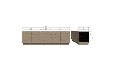 Teo Golvstående TV-bänk 180 cm med Förvaring i Målat Trä - Beige - Möbler - Tv möbel & mediamöbel - TV bänk & mediabänk