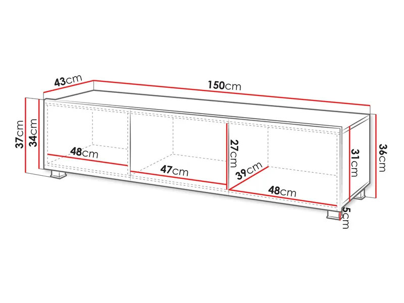 Tessan Tv-bänk 150 cm - brun - Möbler - Tv möbel & mediamöbel - TV bänk & mediabänk