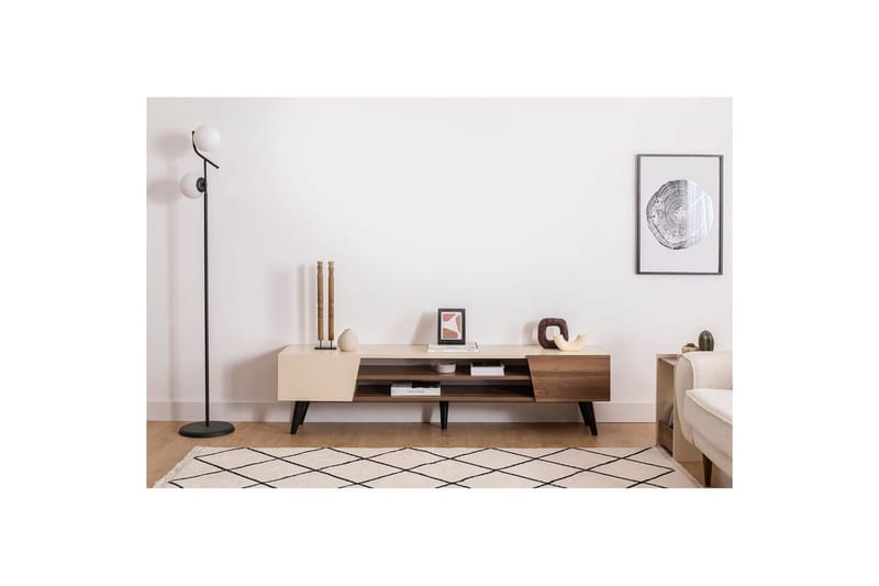 Torin Tv-bänk 180 cm - Valnöt/Beige - Möbler - Tv möbel & mediamöbel - TV bänk & mediabänk