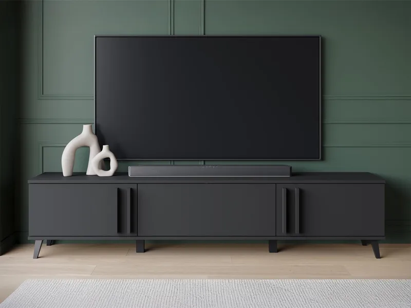 Torvos Tv-bänk 180 cm - Svart - Möbler - Tv möbel & mediamöbel - TV bänk & mediabänk