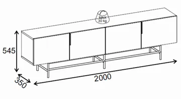 Truvia TV-bänk 200x55x35 cm - Antracit/Svart - Möbler - Tv möbel & mediamöbel - TV bänk & mediabänk