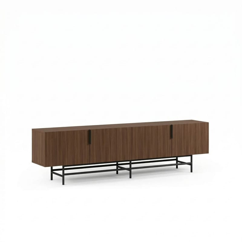 Truvia TV-bänk 200x55x35 cm, Valnöt och svart