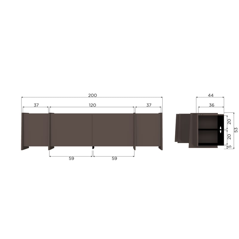 Tv-bänk Brock 200 cm - Mellanbrun - Möbler - Tv möbel & mediamöbel - TV bänk & mediabänk