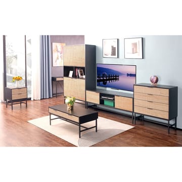 TV-bänk Helve 150x40x60 cm Melamin - svart / ljust trä - Möbler - Tv möbel & mediamöbel - TV bänk & mediabänk