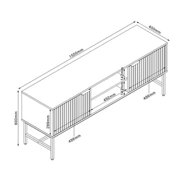 TV-bänk Helve 150x40x60 cm Melamin - svart / ljust trä - Möbler - Tv möbel & mediamöbel - TV bänk & mediabänk