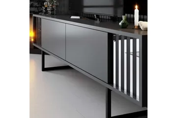 TV-bänk Jeval Antracit / Svart - Antracit / Svart - Möbler - Tv möbel & mediamöbel - TV bänk & mediabänk
