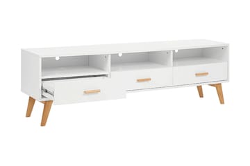 Alfambra Lång Golvstående Tv Bänk 180 cm med Förvaring i Ek - Vit - Möbler - Tv möbel & mediamöbel - TV bänk & mediabänk