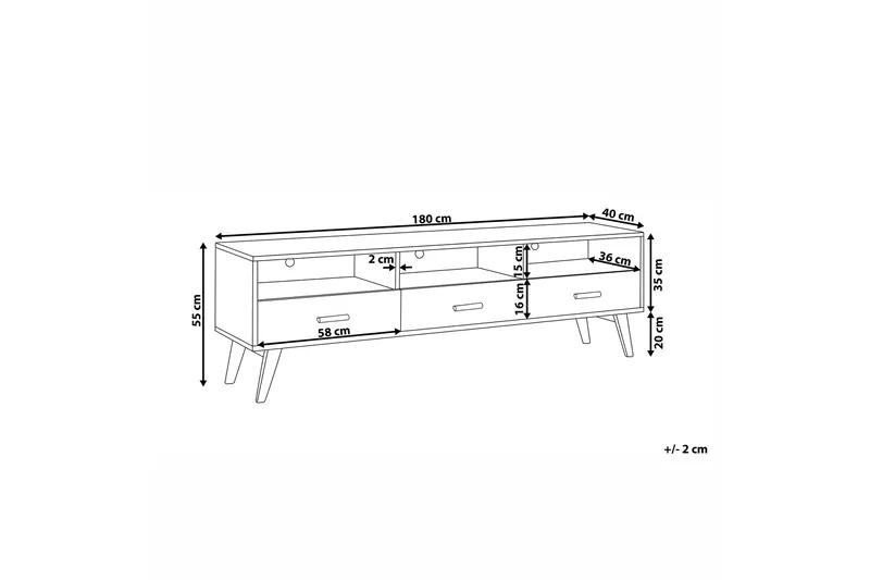 Alfambra TV-bänk 180 cm - Vit - Möbler - Tv möbel & mediamöbel - TV bänk & mediabänk