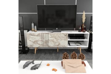 Andifli Golvstående Tv-bänk 160 cm med Förvaring i Målat Trä - Vit - Möbler - Tv möbel & mediamöbel - TV bänk & mediabänk