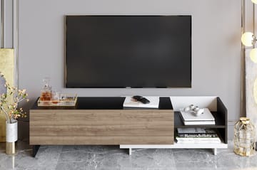 Andifli Golvstående Tv Bänk 165 cm med Förvaring i Målat Trä - Antracit - Möbler - Tv möbel & mediamöbel - TV bänk & mediabänk