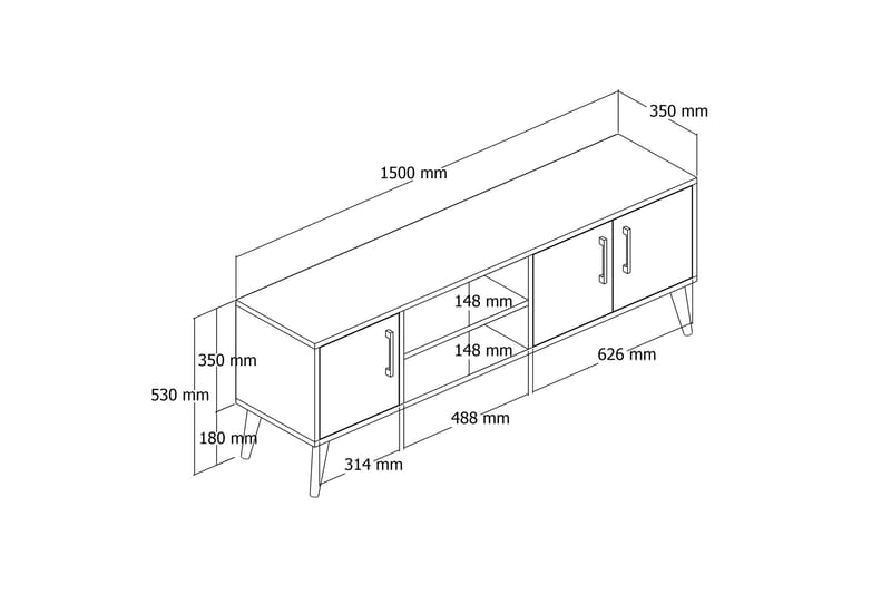 Andifli Tv-bänk 150x52 cm - Möbler - Tv möbel & mediamöbel - TV bänk & mediabänk
