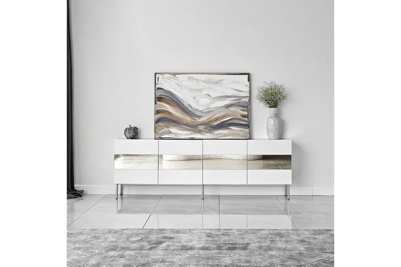 Arioch Tv-bänk 180 cm - Silver - Möbler - Tv möbel & mediamöbel - TV bänk & mediabänk