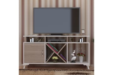 Ayaze Golvstående TV Bänk 120 cm med Förvaring i Målat Trä - Vit - Möbler - Tv möbel & mediamöbel - TV bänk & mediabänk