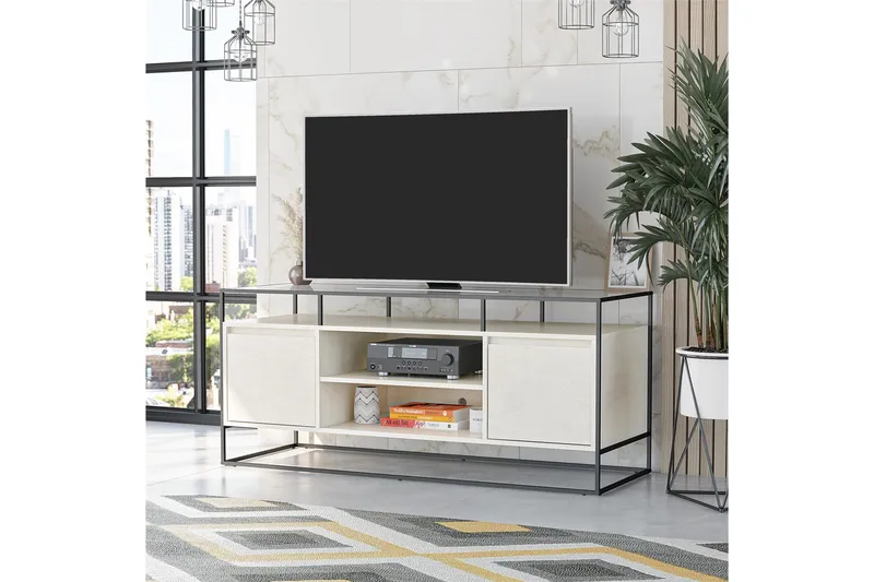 Camley Tv-bänk 136,6x49,8 cm Vit, Dorel Home