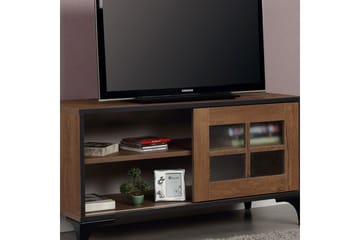 Comfortale Golvstående Tv Bänk 100 cm med Förvaring i Mörkt Trä - Brun - Möbler - Tv möbel & mediamöbel - TV bänk & mediabänk