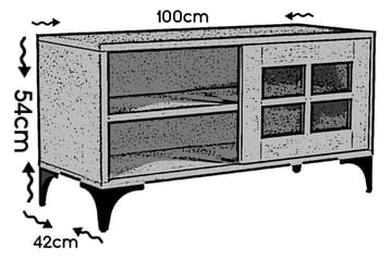 Comfortale Golvstående Tv Bänk 100 cm med Förvaring i Mörkt Trä - Brun - Möbler - Tv möbel & mediamöbel - TV bänk & mediabänk