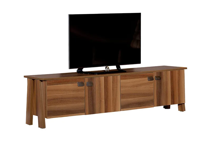 Comfortale Golvstående TV Bänk 189 cm med Förvaring i Mörkt Trä - Brun - Möbler - Tv möbel & mediamöbel - TV bänk & mediabänk