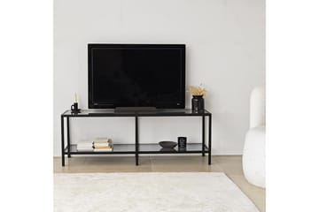 Condurso Golvstående Tv-bänk 130 cm i Metall och Glas - Rökgrå - Möbler - Tv möbel & mediamöbel - TV bänk & mediabänk