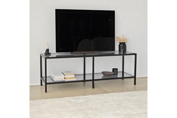 Condurso Golvstående Tv-bänk 130 cm i Metall och Glas - Rökgrå - Möbler - Tv möbel & mediamöbel - TV bänk & mediabänk