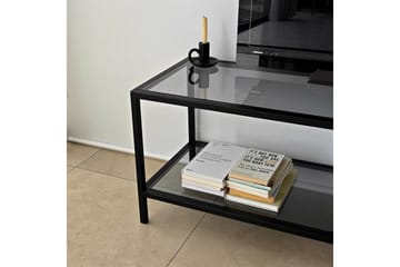 Condurso Golvstående Tv-bänk 130 cm i Metall och Glas - Rökgrå - Möbler - Tv möbel & mediamöbel - TV bänk & mediabänk