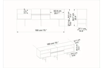 Dasaki Tv-bänk 180 cm - Vit - Möbler - Tv möbel & mediamöbel - TV bänk & mediabänk