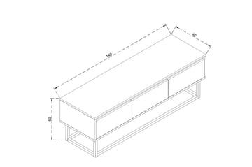 Degerfors TV-bänk 140 cm - Brun - Möbler - Tv möbel & mediamöbel - TV bänk & mediabänk