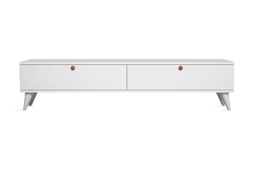 Gersby Golvstående TV Bänk 160 cm med Förvaring i Målat Trä - Vit - Möbler - Tv möbel & mediamöbel - TV bänk & mediabänk