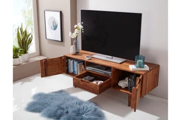 Hades Golvstående TV Bänk 135 cm med Förvaring i Ljust Trä - Brun - Möbler - Tv möbel & mediamöbel - TV bänk & mediabänk