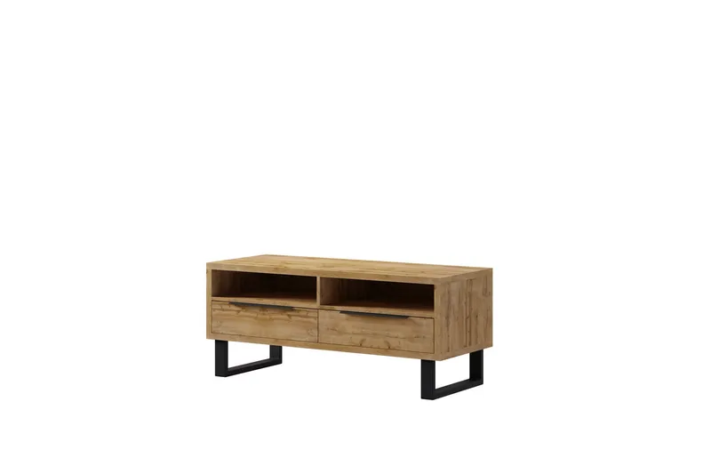 Halle WM Golvstående Tv Bänk 124 cm med Förvaring i Ek - Brun - Möbler - Tv möbel & mediamöbel - TV bänk & mediabänk