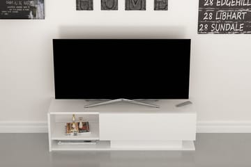 Hejde Golvstående TV Bänk 120 cm med Förvaring i Målat Trä - Vit - Möbler - Tv möbel & mediamöbel - TV bänk & mediabänk