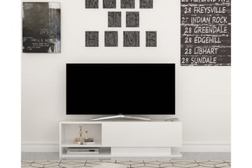 Hejde Golvstående TV Bänk 120 cm med Förvaring i Målat Trä - Vit - Möbler - Tv möbel & mediamöbel - TV bänk & mediabänk