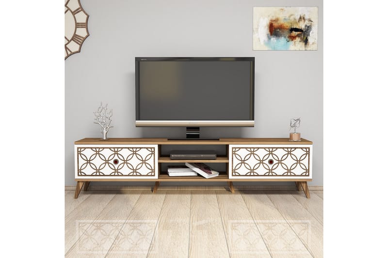Hovdane TV-Bänk 180 cm - Brun/Vit - Möbler - Tv möbel & mediamöbel - TV bänk & mediabänk