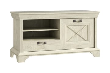 Hurlston TV-Bänk 123 cm med Förvaring i Målat Trä - Beige - Möbler - Tv möbel & mediamöbel - TV bänk & mediabänk