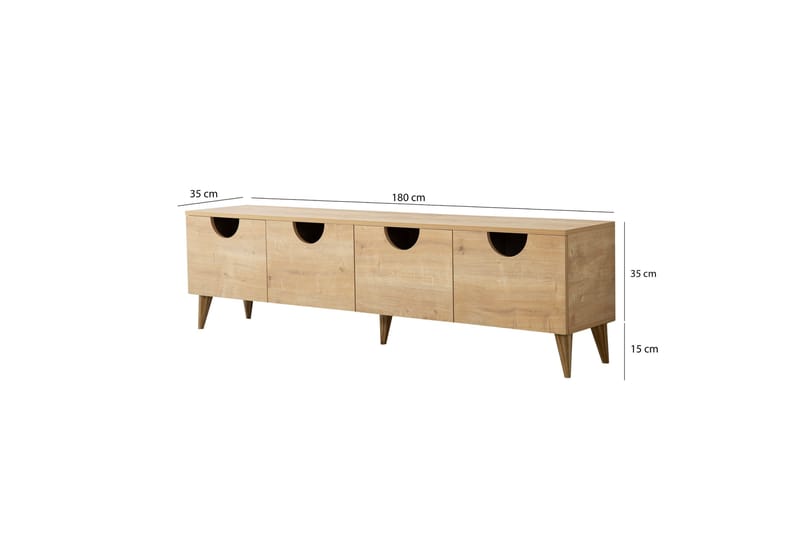 Khalidur Tv-bänk 180 cm - Ek - Möbler - Tv möbel & mediamöbel - TV bänk & mediabänk