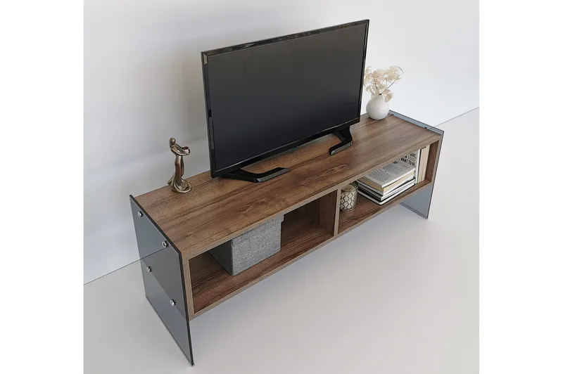 Lekkenne TV-bänk 122 cm - Mörkbrun - Möbler - Tv möbel & mediamöbel - TV bänk & mediabänk