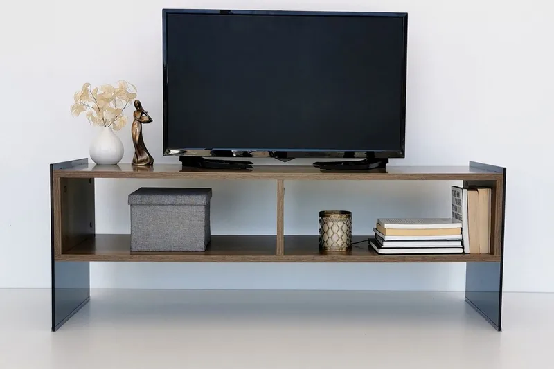 Lekkenne TV-bänk 122 cm - Mörkbrun - Möbler - Tv möbel & mediamöbel - TV bänk & mediabänk