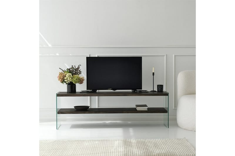 Lepinas Golvstående Tv Bänk 140 cm i Målat Trä - Mörkbrun - Möbler - Tv möbel & mediamöbel - TV bänk & mediabänk