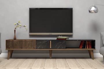 Lissione Tv-bänk 180 cm - Mörkbrun/Svart - Möbler - Tv möbel & mediamöbel - TV bänk & mediabänk
