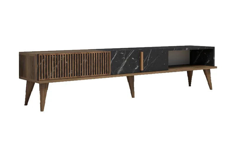 Lissione Tv-bänk 180 cm, Mörkbrun/Svart