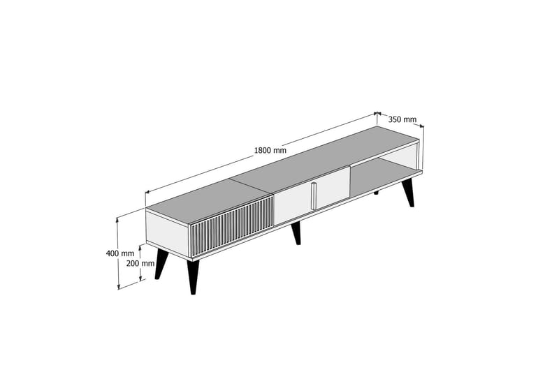 Lissione Tv-bänk 180 cm - Mörkbrun/Svart - Möbler - Tv möbel & mediamöbel - TV bänk & mediabänk