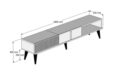 Lissione Tv-bänk 180 cm - Mörkbrun/Vit - Möbler - Tv möbel & mediamöbel - TV bänk & mediabänk