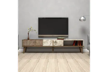 Lissione Tv-bänk 180 cm - Mörkbrun/Vit - Möbler - Tv möbel & mediamöbel - TV bänk & mediabänk